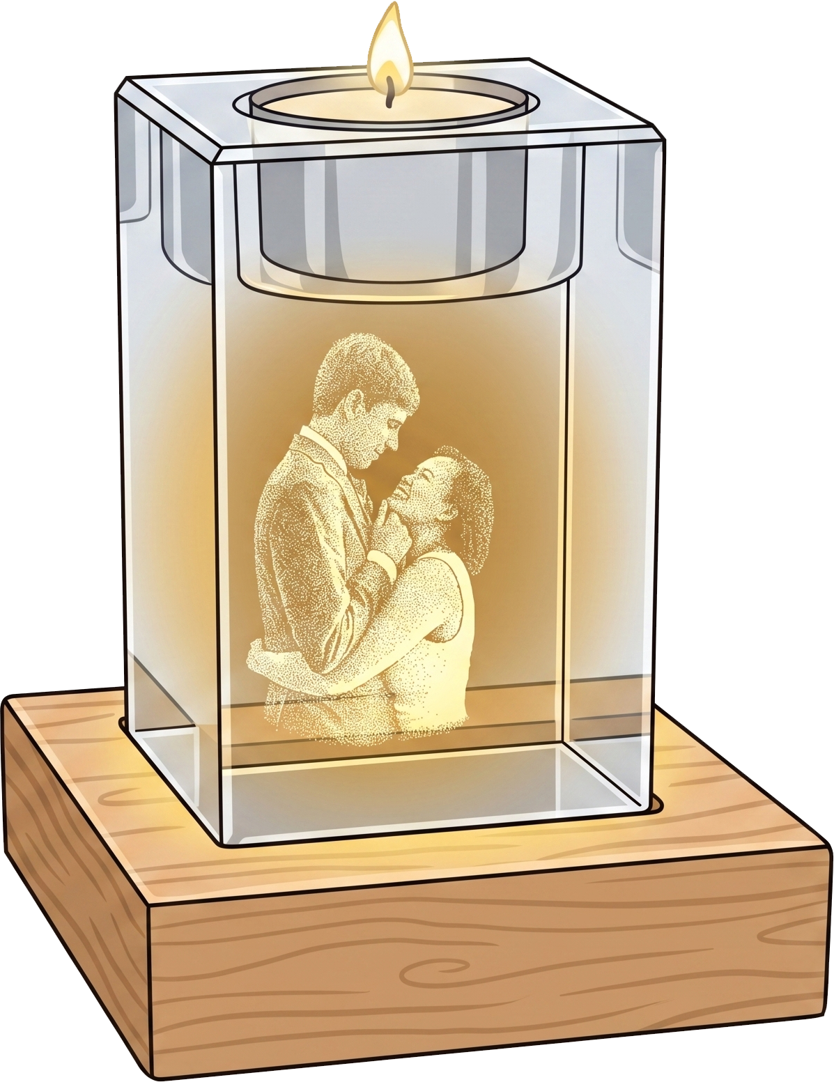 3D Crystal Candle Holder